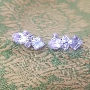Vintage screw back rhinestone earrings